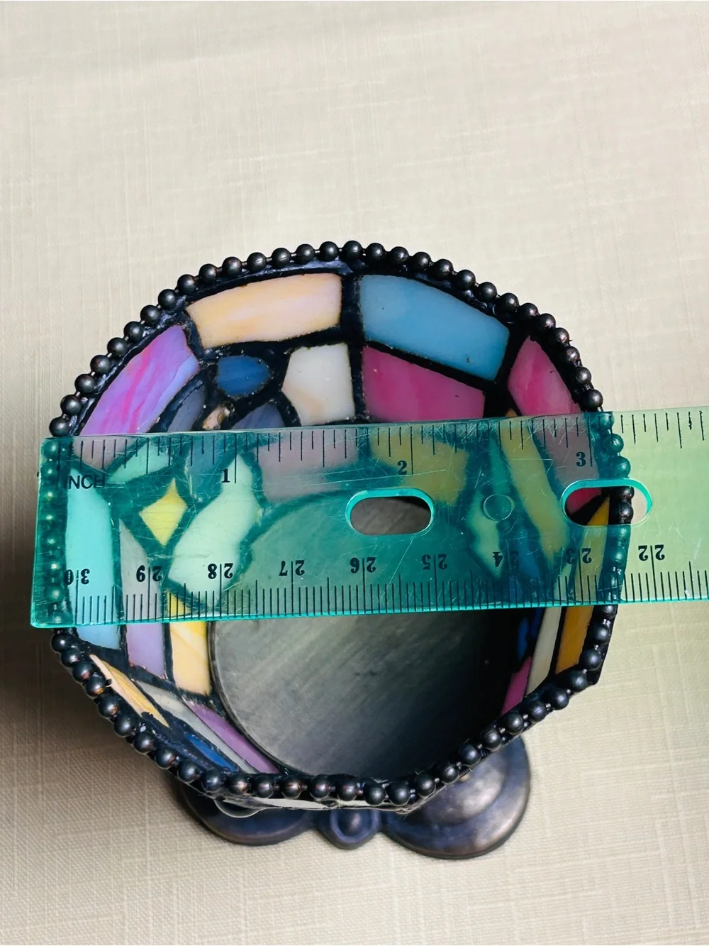 VTG PartyLite Hydrangea Tiffany-Style Stained Glass Whimsy Votive Candle Holder
